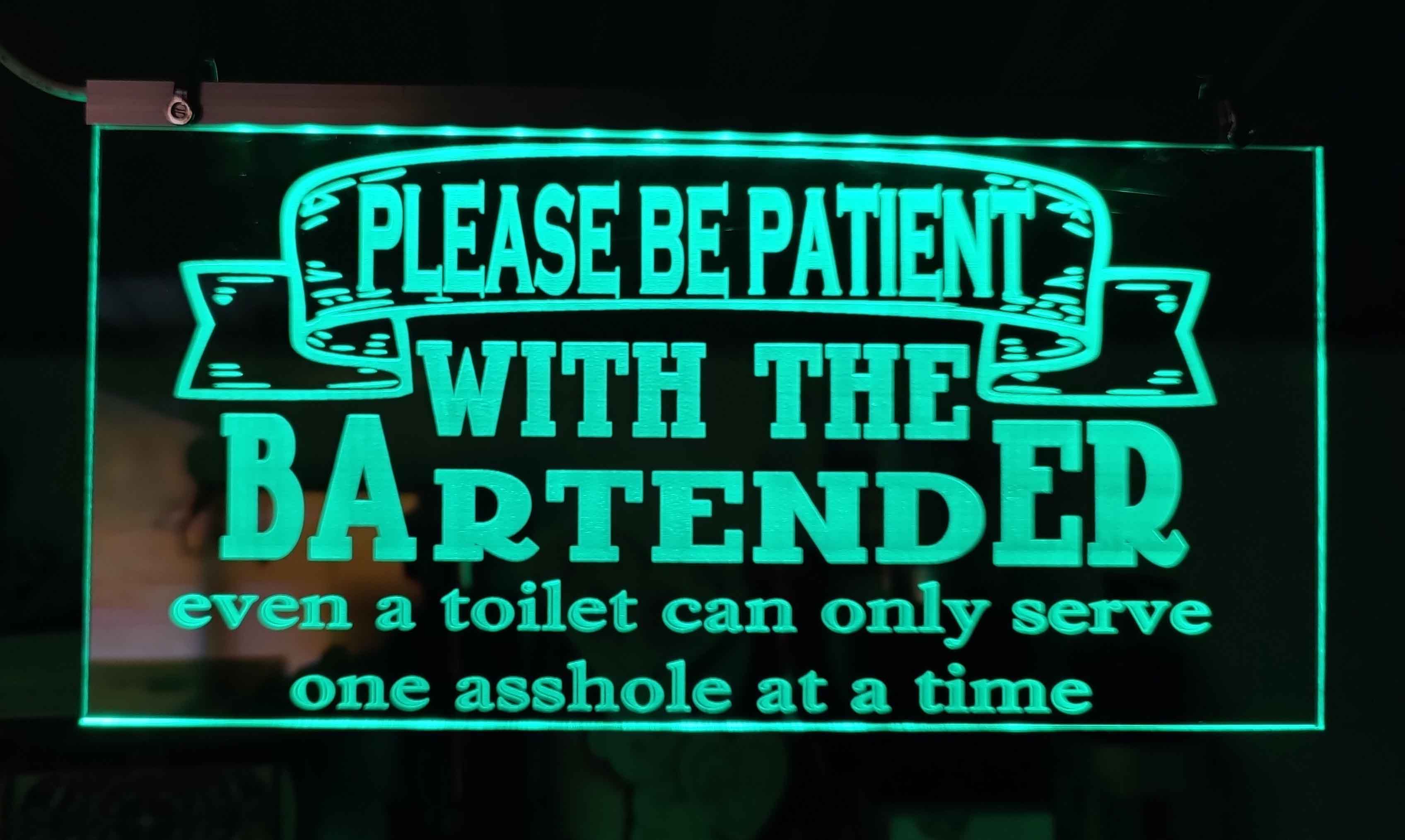 Bartender light up led bar sign 